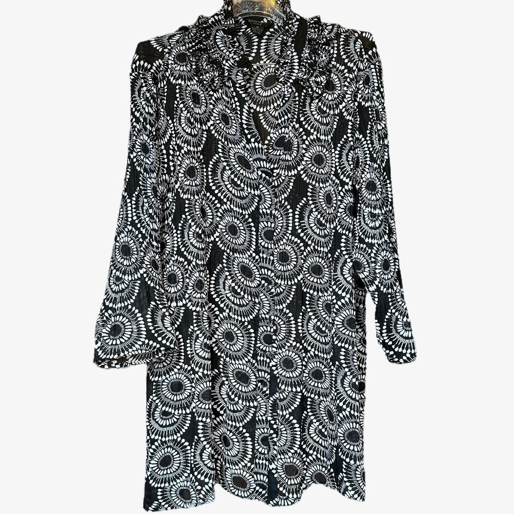 Sunny Taylor Black and White Blouse Sz 3X